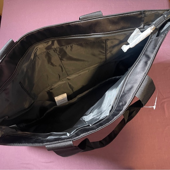 Victoria's Secret Black Rhinestone Tote Bag - New with Tags Large Zipper Bag - Picture 6 of 6